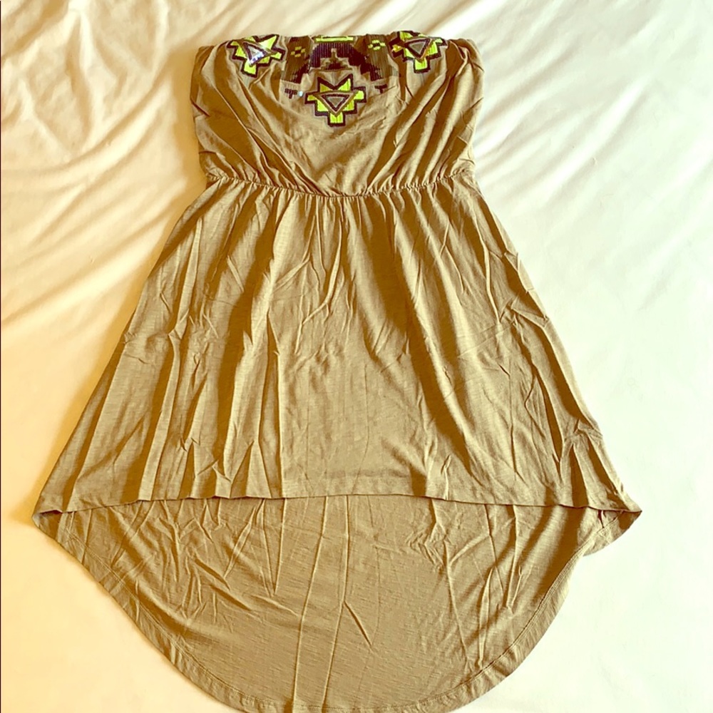 EXPRESS Sequin Strapless High-Low Dress